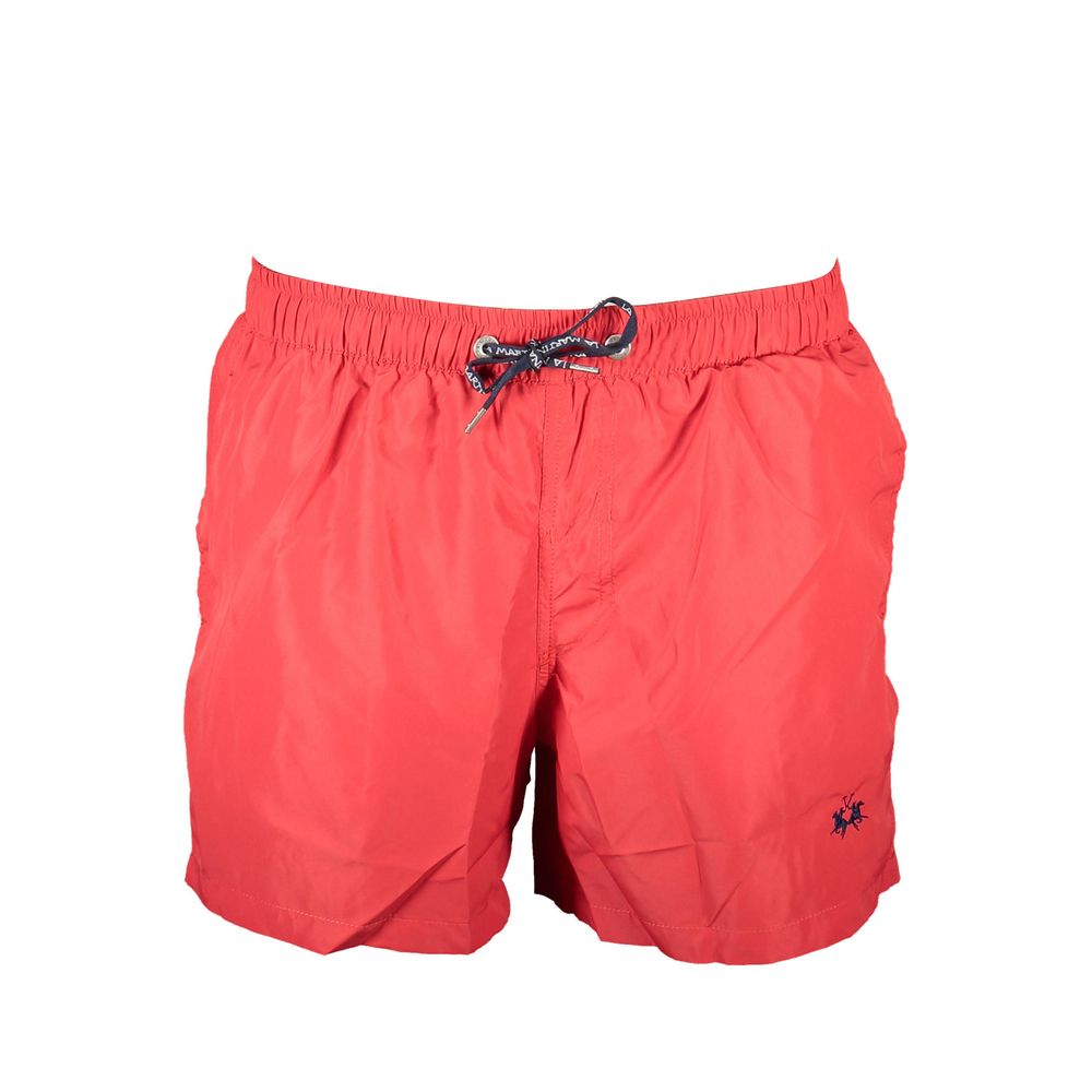 La Martina Red Polyester Men's Swim Trunk | Regal Royce