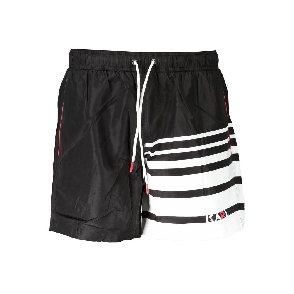 Karl Lagerfeld Black Polyester Men's Swim Trunk | Regal Royce