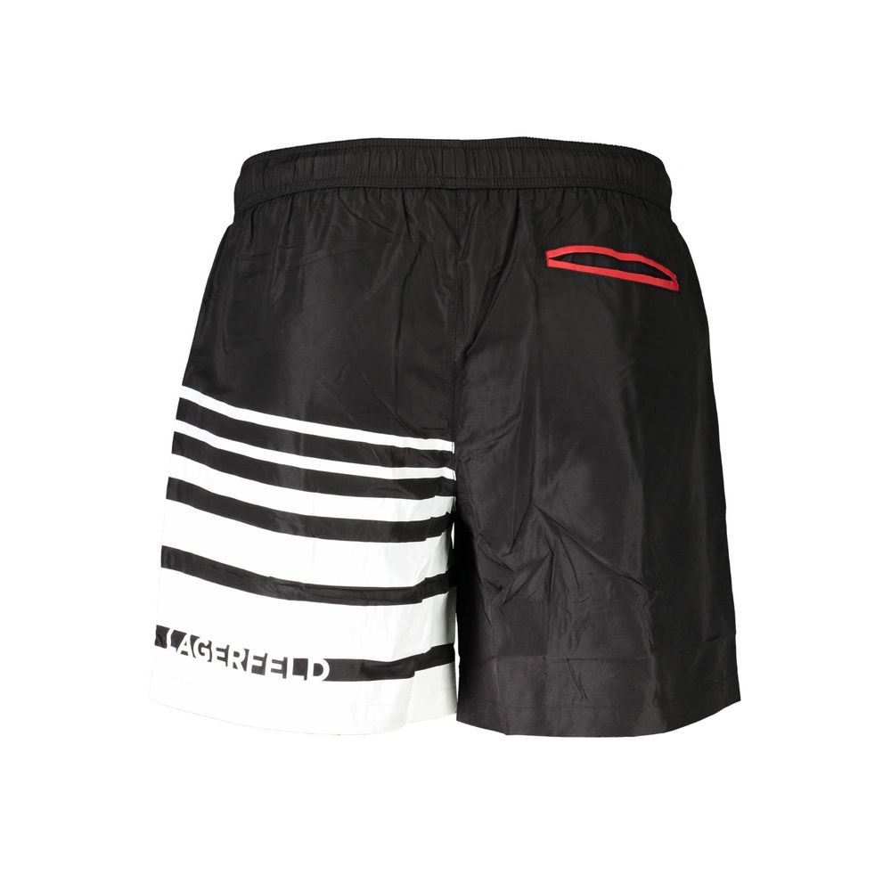 Karl Lagerfeld Black Polyester Men's Swim Trunk | Regal Royce
