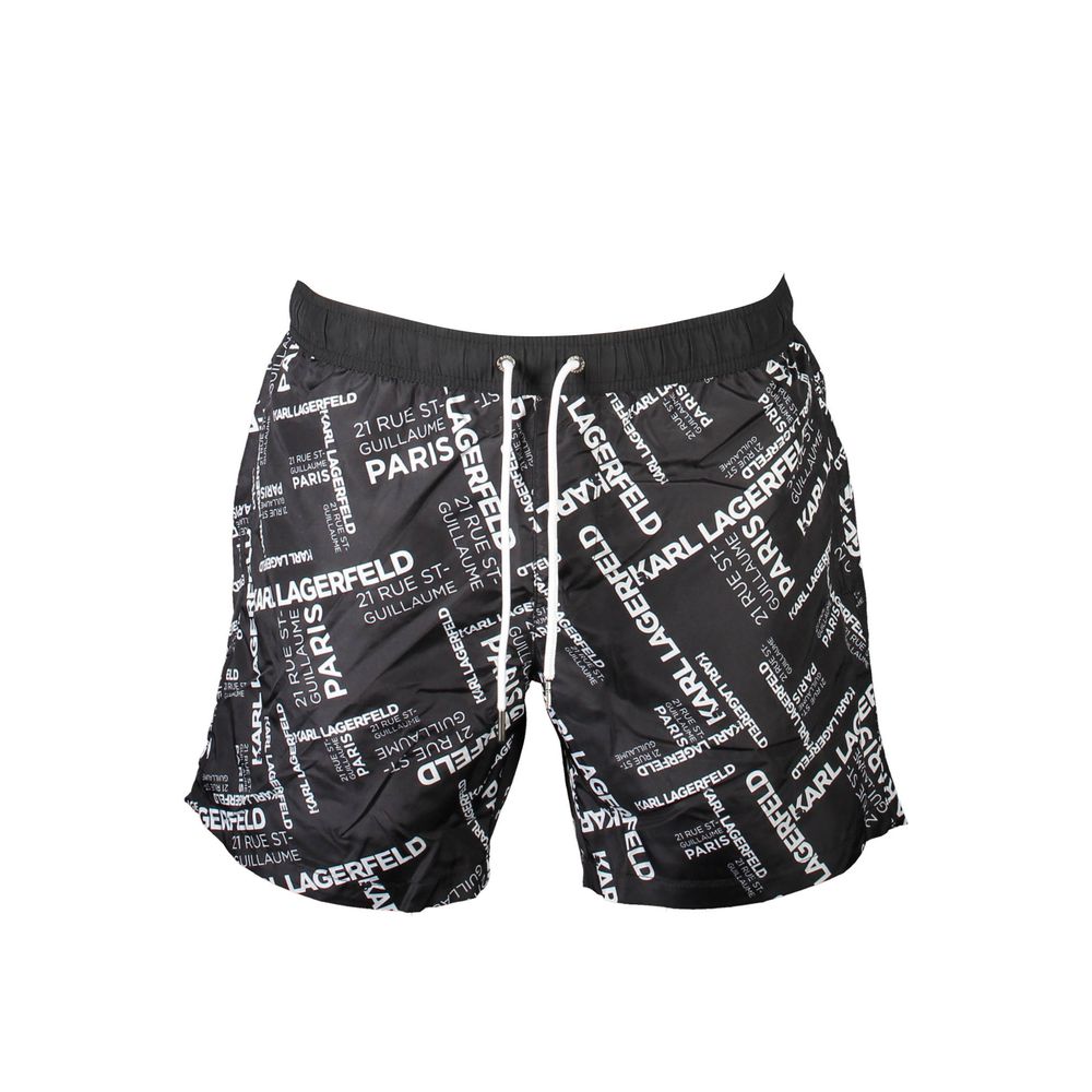 Karl Lagerfeld Black Polyester Men's Swim Boxer | Regal Royce