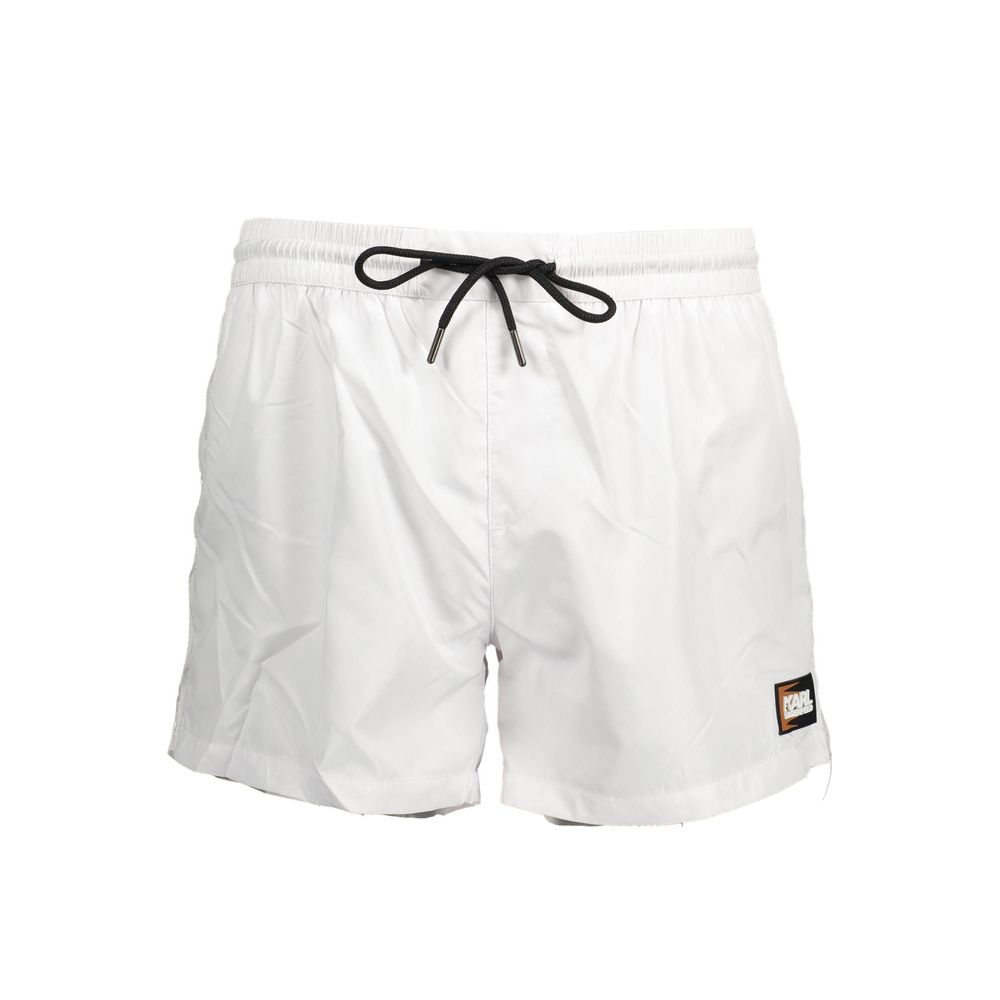 Karl Lagerfeld Bianco Polyester Men's Swim Boxer | Regal Royce
