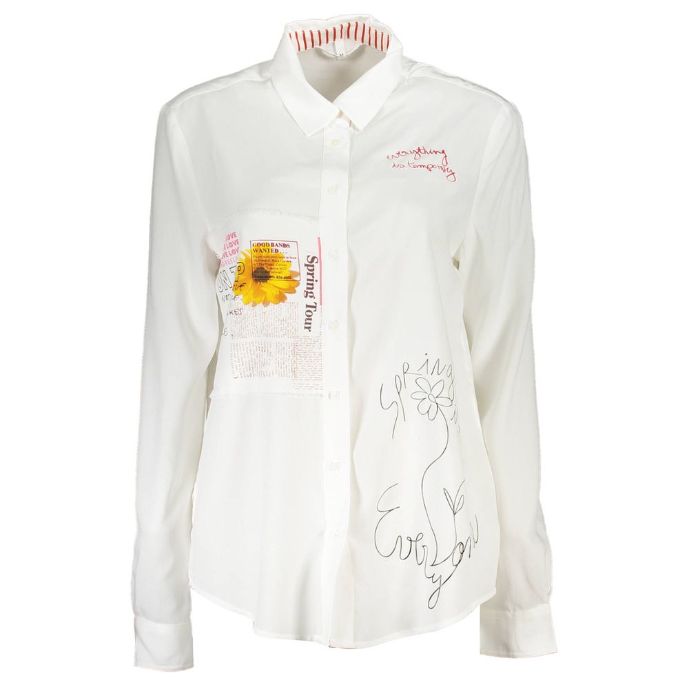 Desigual Bianco Viscosa Women Shirt | Regal Royce