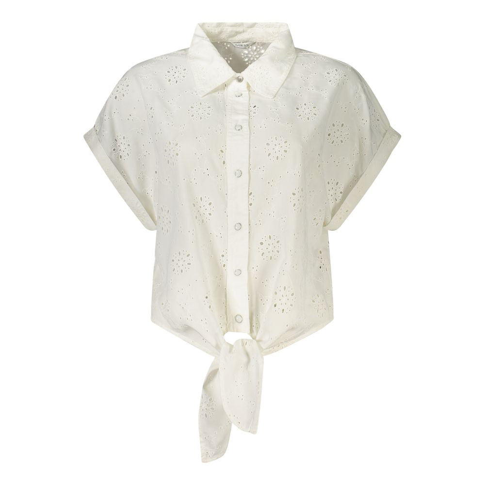 Guess Jeans White Lyocell Women Shirt | Regal Royce