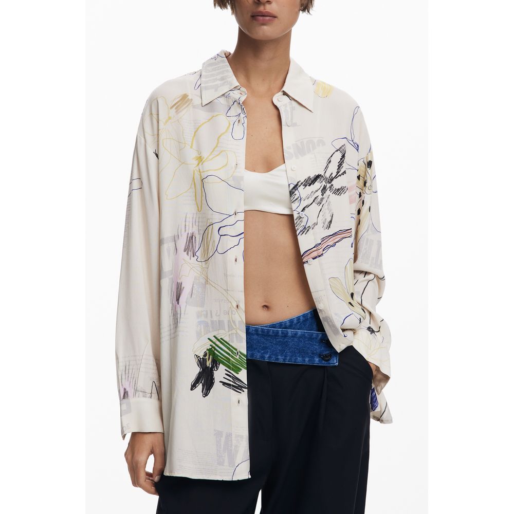 Desigual Bianco Cotton Women Shirt | Regal Royce