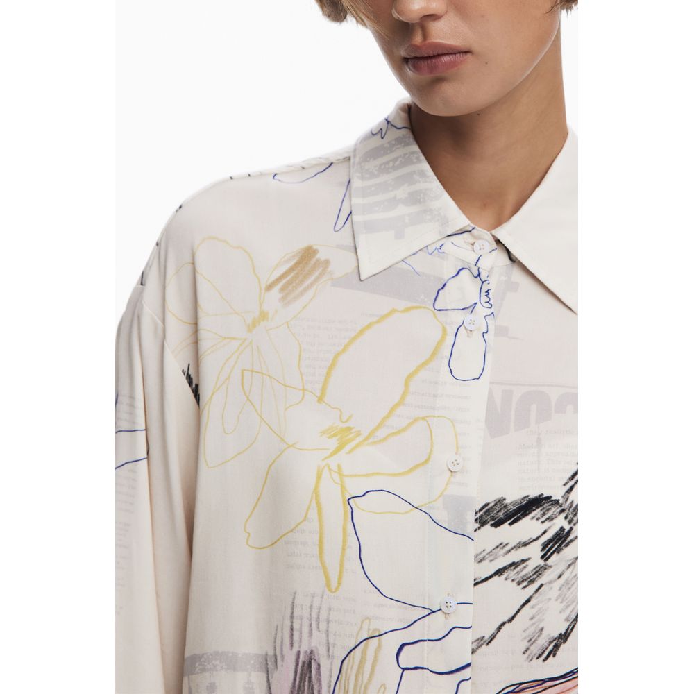 Desigual Bianco Cotton Women Shirt | Regal Royce