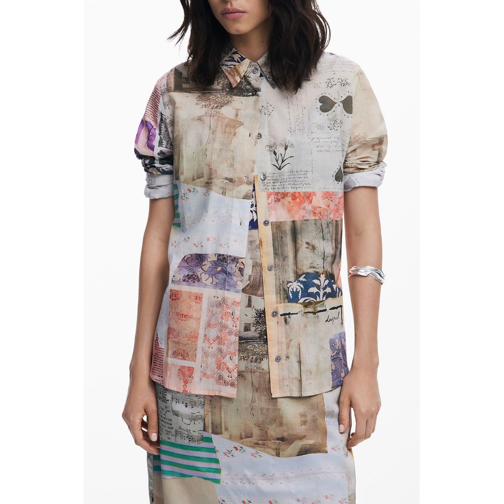 Desigual Beige Cotton Women Shirt | Regal Royce