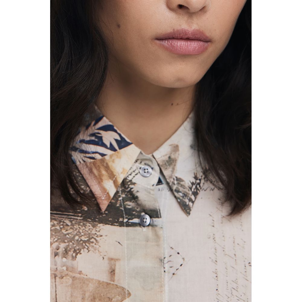 Desigual Beige Cotton Women Shirt | Regal Royce