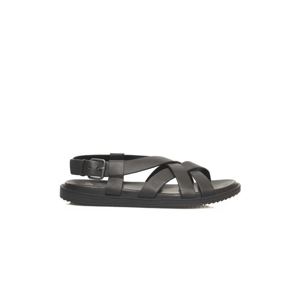 Cerruti 1881 Black Leather Men Sandal | Regal Royce