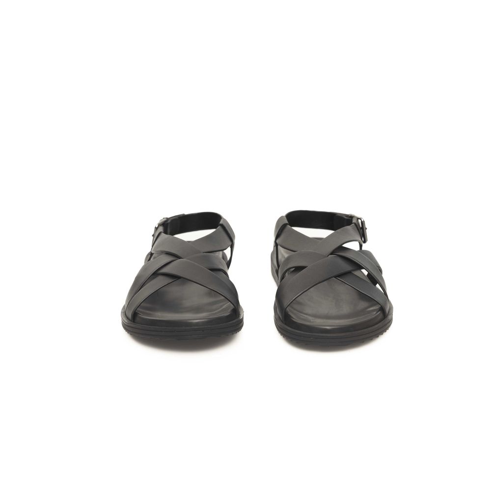 Cerruti 1881 Black Leather Men Sandal | Regal Royce