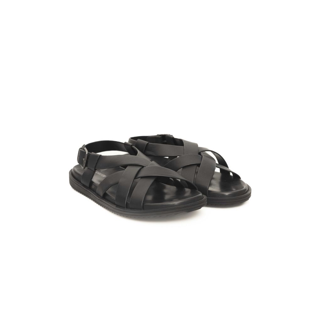 Cerruti 1881 Black Leather Men Sandal | Regal Royce