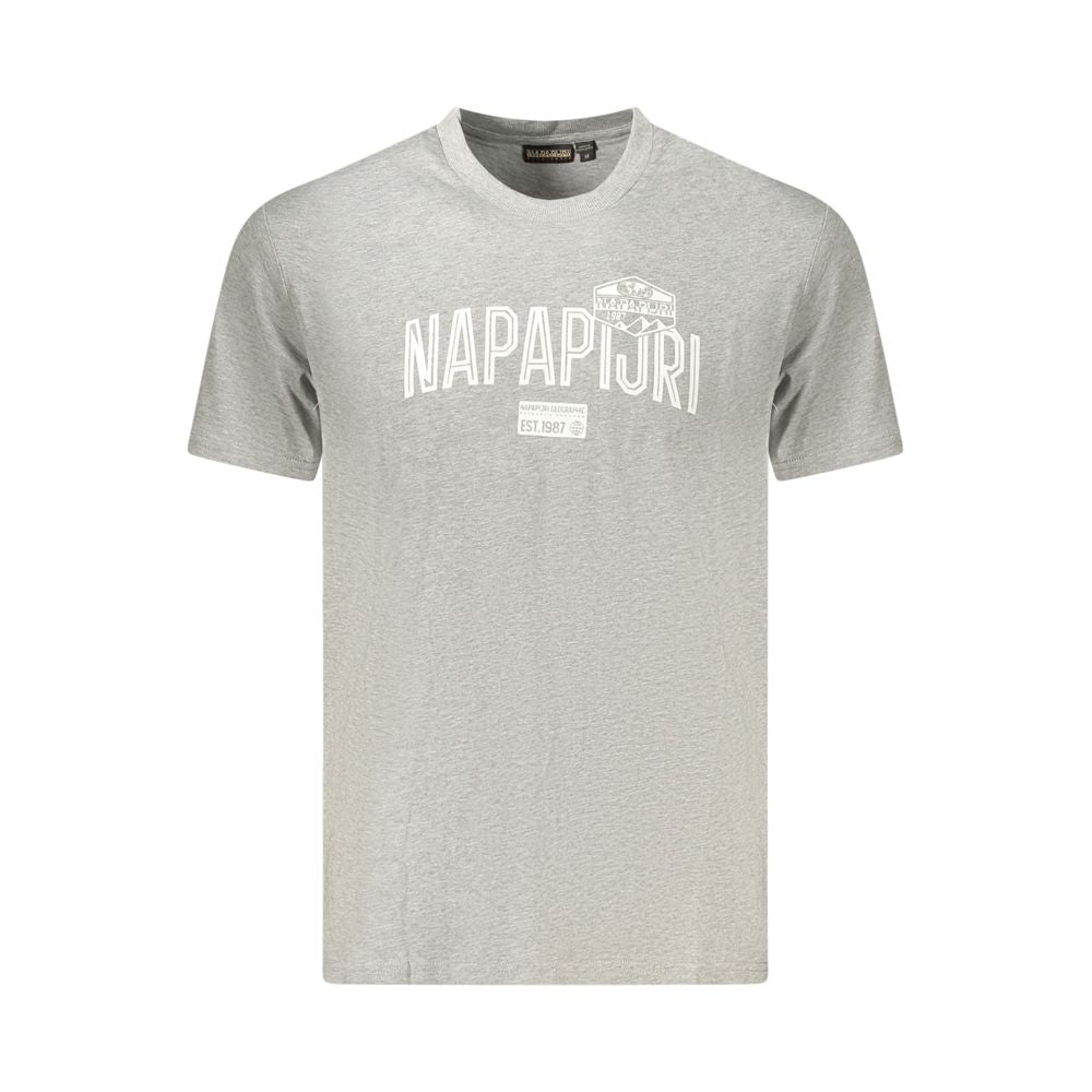 Napapijri Grigio Cotton Men T-Shirt | Regal Royce