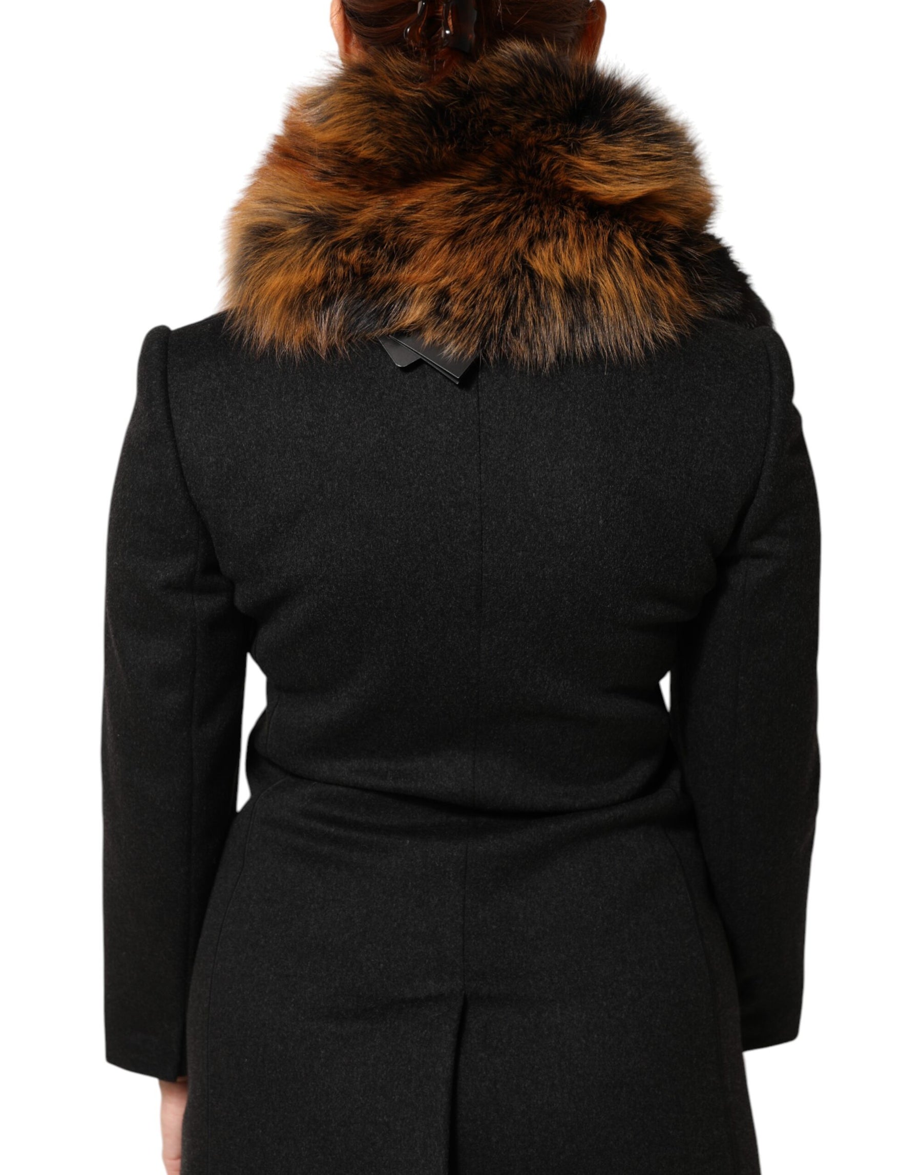 Dolce & Gabbana Brown Red Fox Fur Neck Cashmere Warmer Scarf | Regal Royce