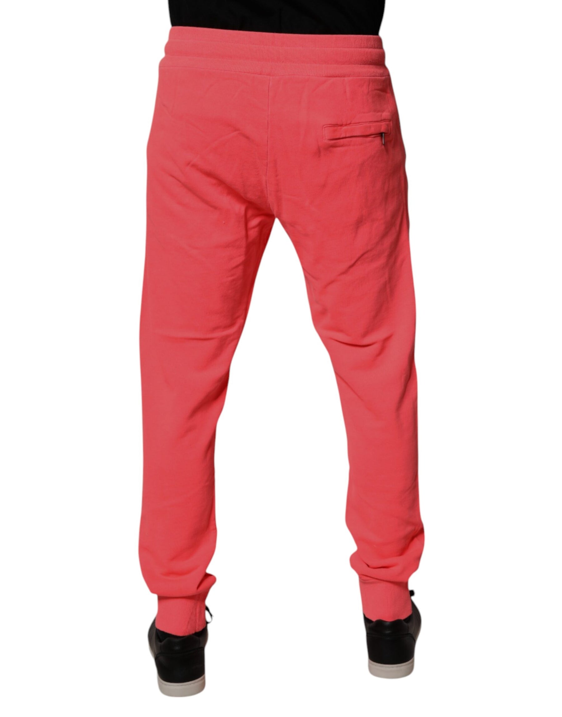 Dolce & Gabbana Neon Red Cotton Jogger Men Sweatpants Pants | Regal Royce