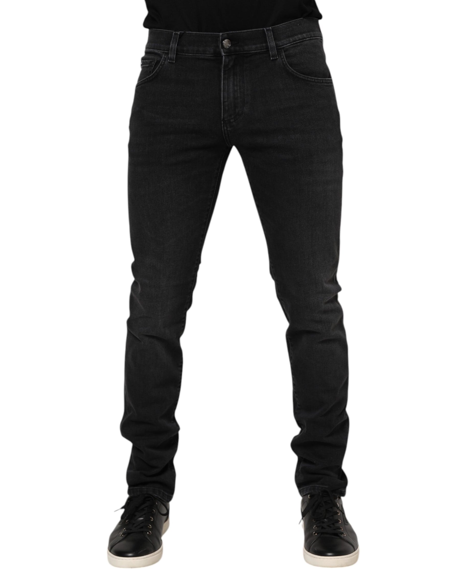 Dolce & Gabbana Black Cotton Skinny Men Denim Trouser Jeans | Regal Royce