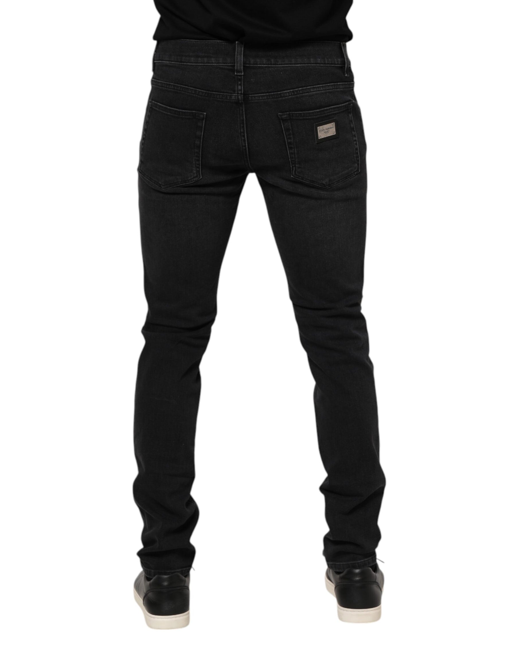 Dolce & Gabbana Black Cotton Skinny Men Denim Trouser Jeans | Regal Royce
