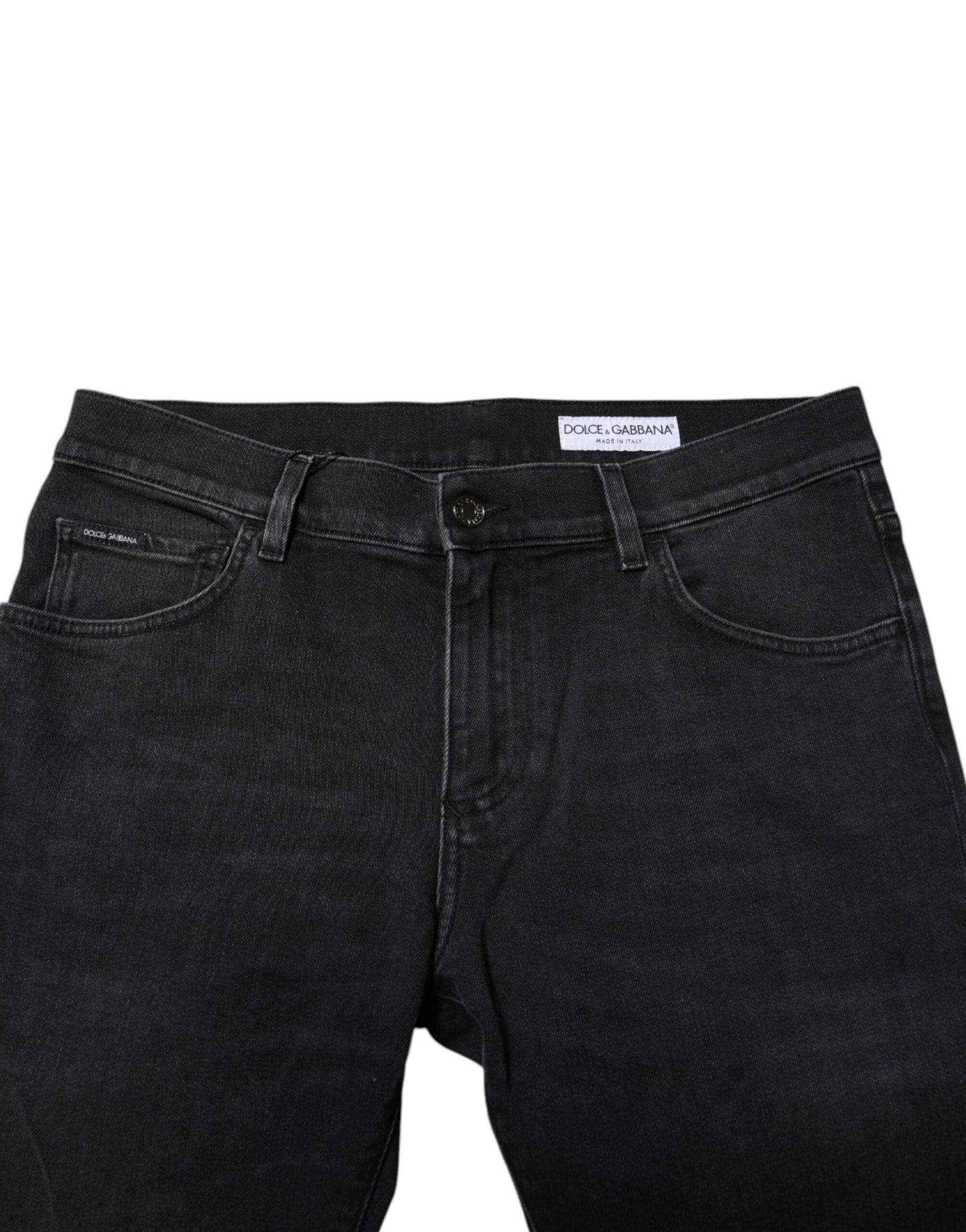 Dolce & Gabbana Black Cotton Skinny Men Denim Trouser Jeans | Regal Royce
