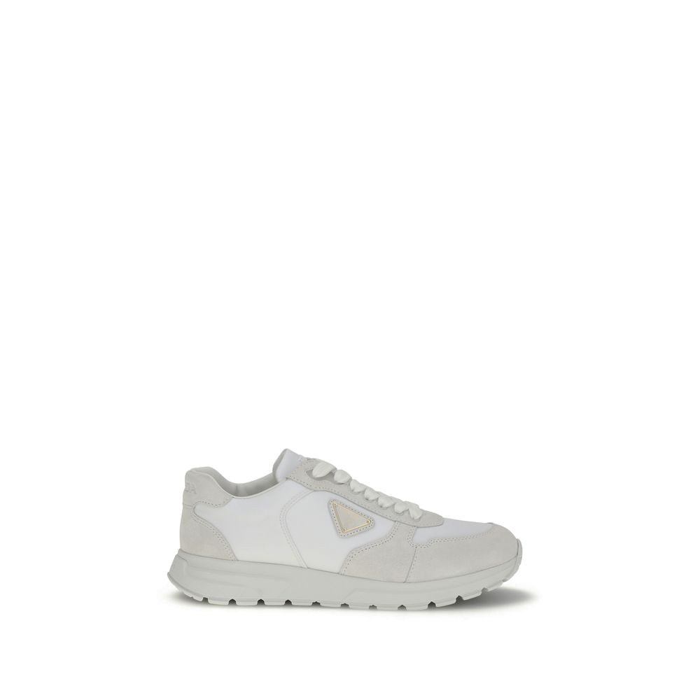 Prada White Recycled Polyamide Athletic Sneakers | Regal Royce
