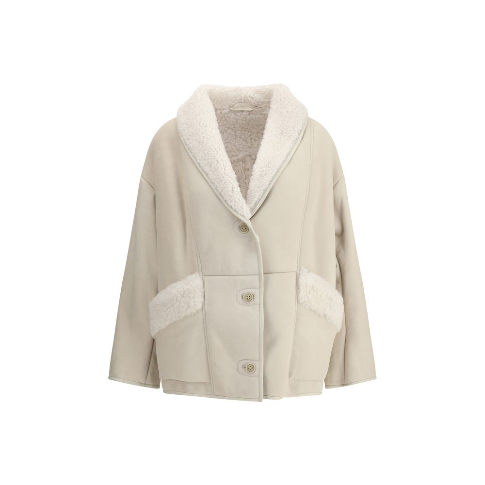 Salvatore Santoro Cream Leather Coat | Regal Royce