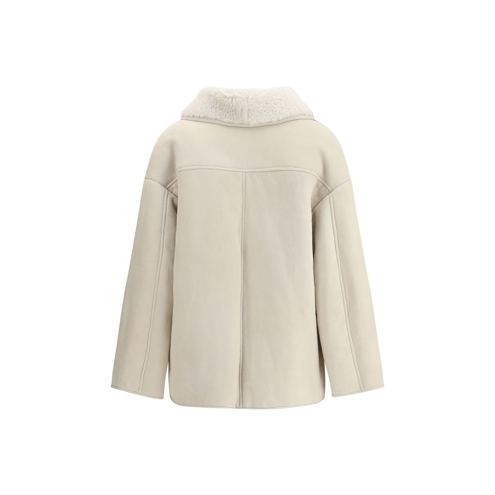 Salvatore Santoro Cream Leather Coat | Regal Royce