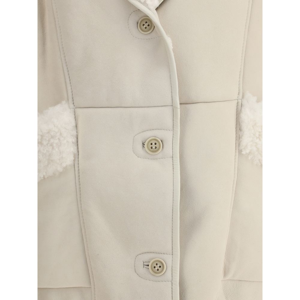 Salvatore Santoro Cream Leather Coat | Regal Royce