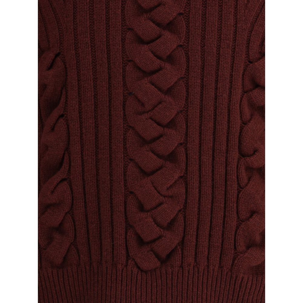 Alexander McQueen Bordeaux Fur Cashmere Sweater | Regal Royce