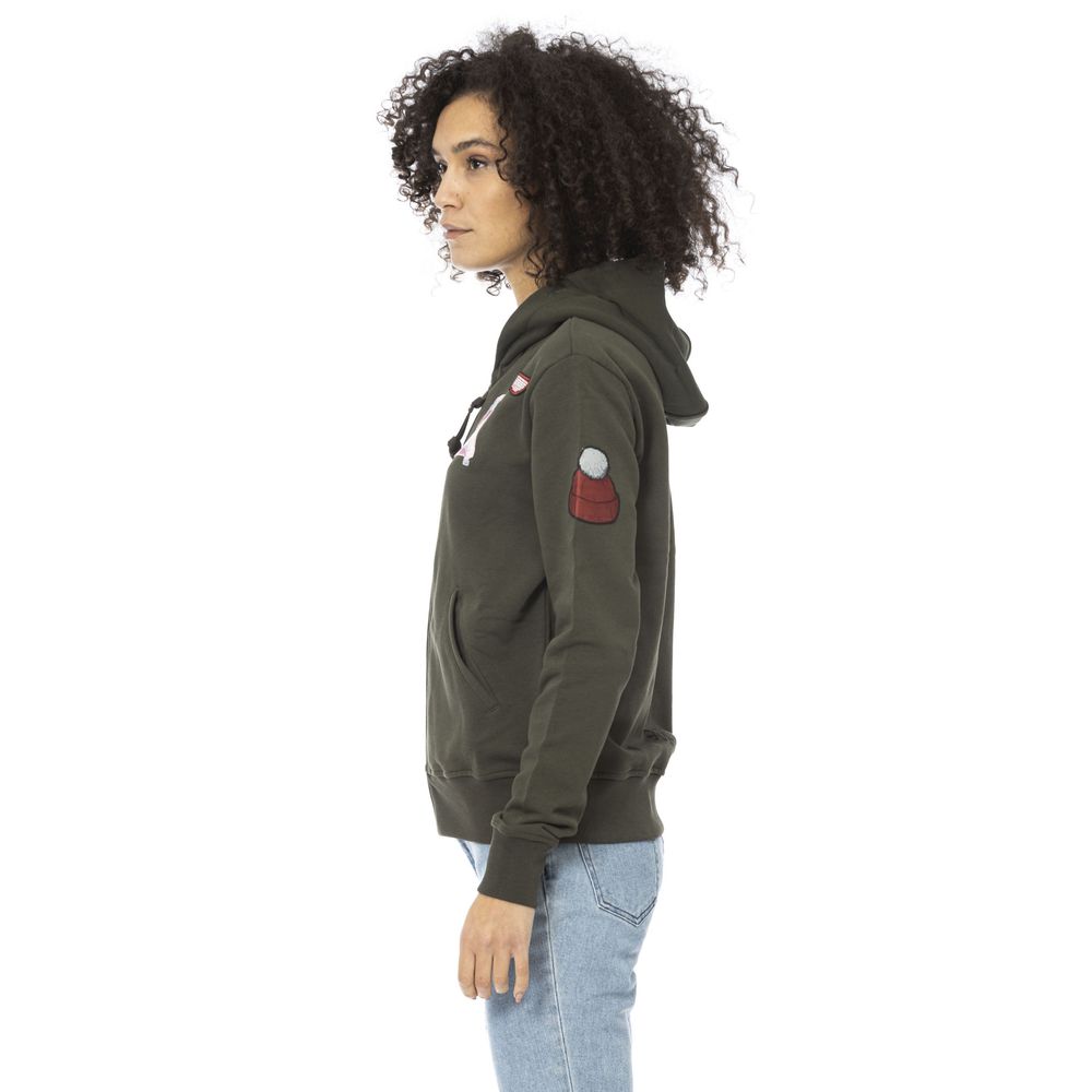 Mr&Mrs Italy Green Cotton Women Hoodie | Regal Royce