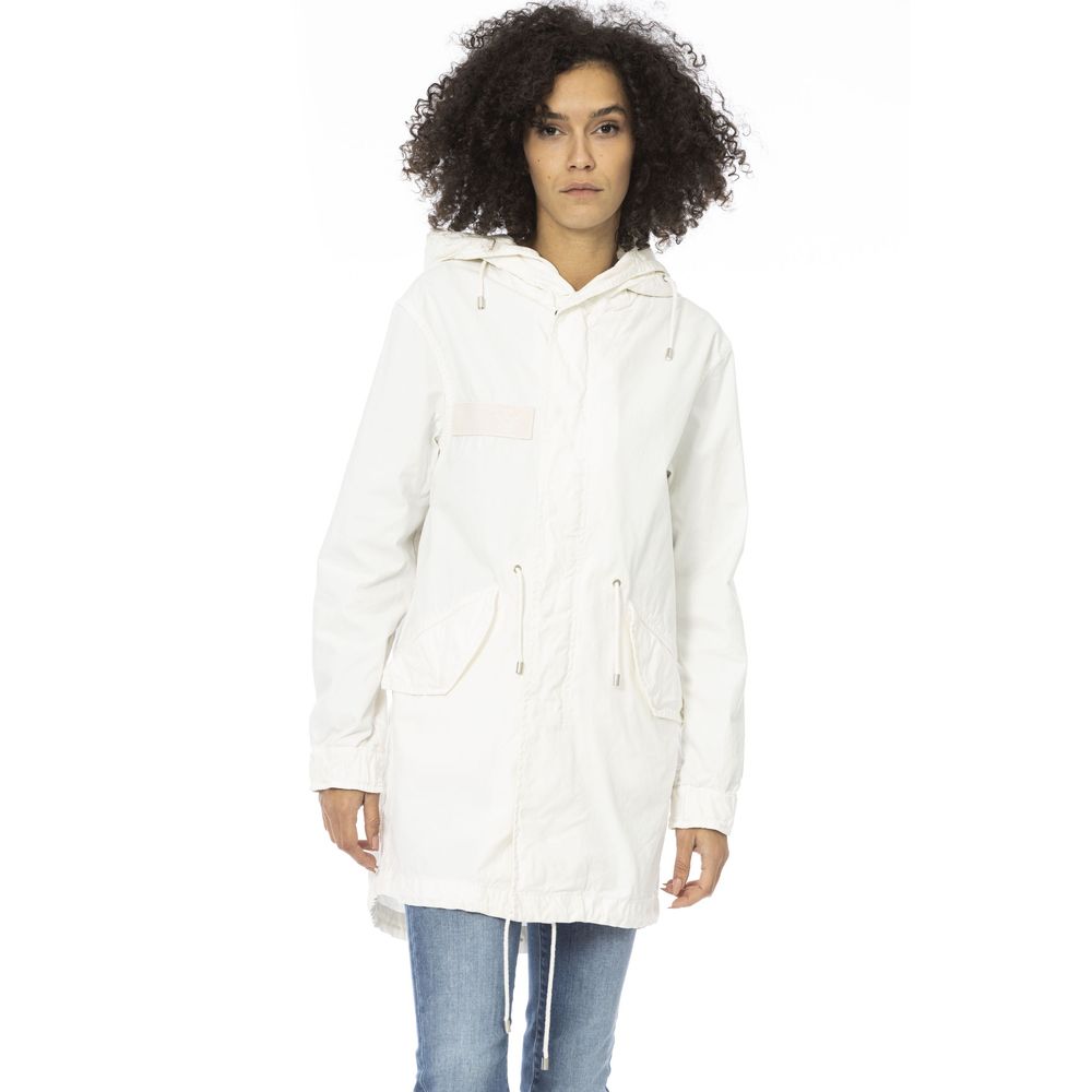 Mr&Mrs Italy White Cotton Women Parka | Regal Royce