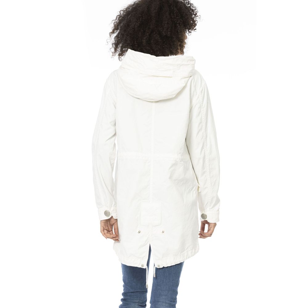 Mr&Mrs Italy White Cotton Women Parka | Regal Royce