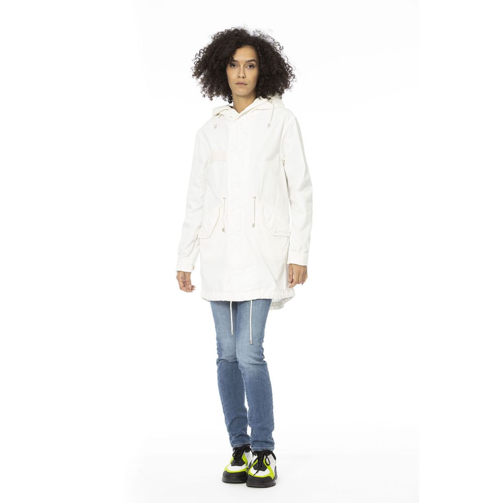 Mr&Mrs Italy White Cotton Women Parka | Regal Royce