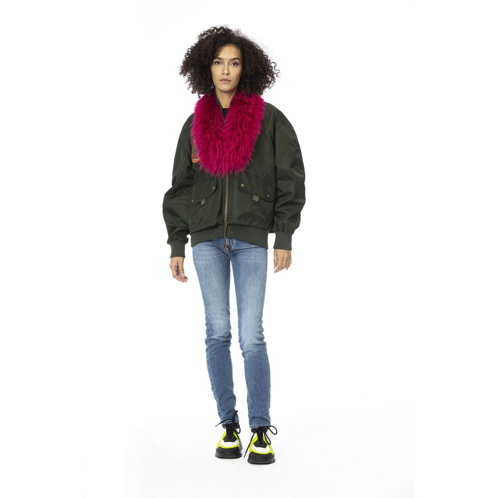 Mr&Mrs Italy Green Polyamide Women Bomber Jacket | Regal Royce