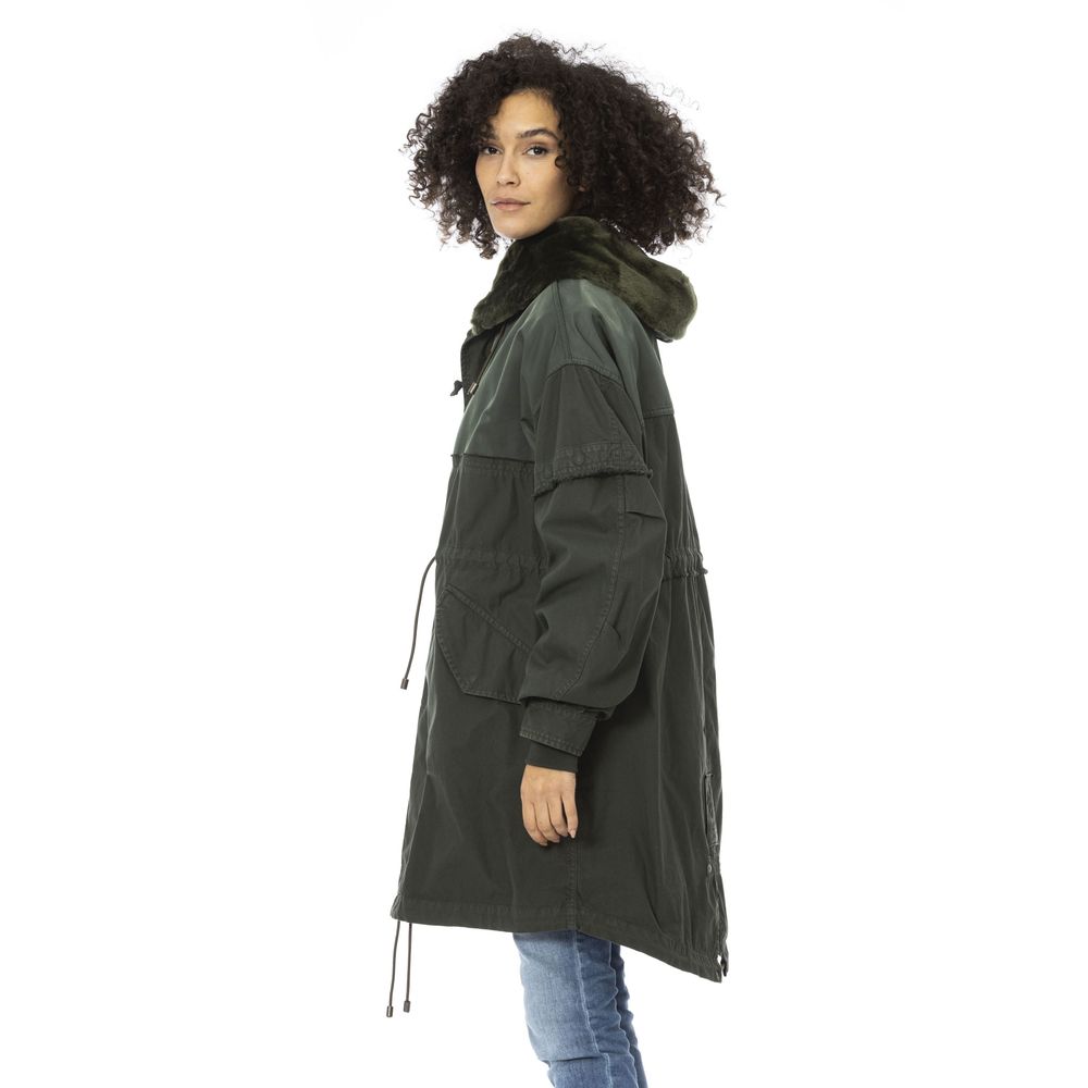 Mr&Mrs Italy Green Cotton Women Parka | Regal Royce