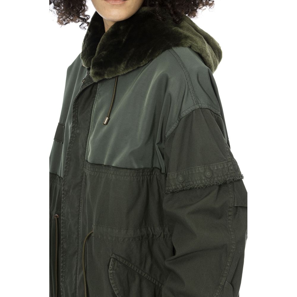 Mr&Mrs Italy Green Cotton Women Parka | Regal Royce