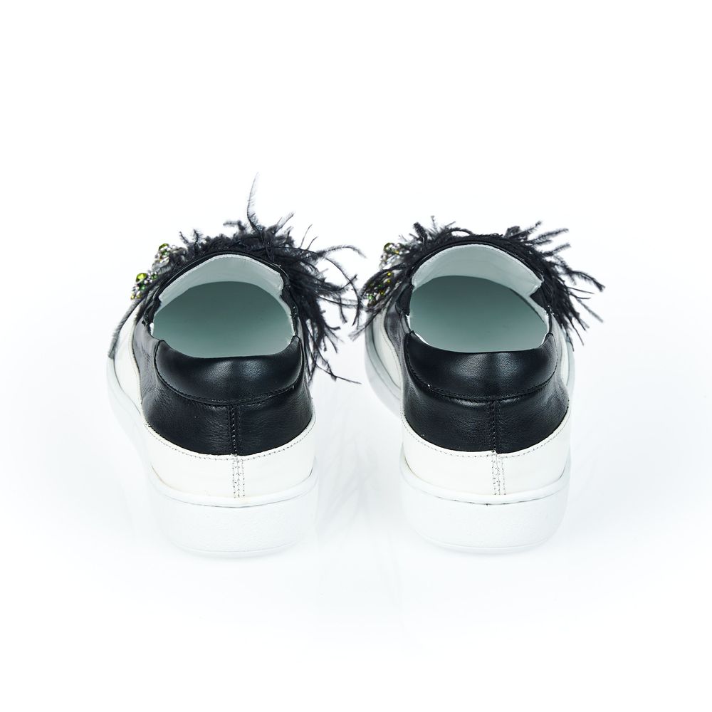 Mr&Mrs Italy Black Leather Women Slip-On Shoe | Regal Royce