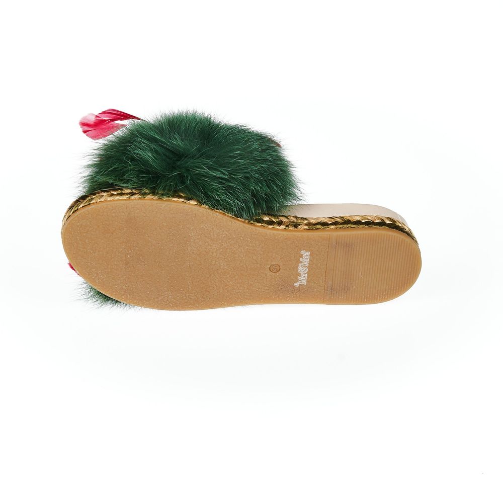 Mr&Mrs Italy Green Lamb Leather Women Sandal | Regal Royce