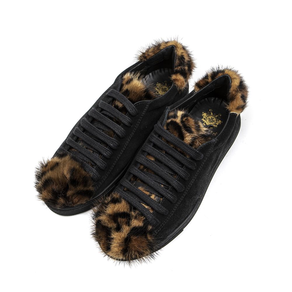 Mr&Mrs Italy Black Leather Women Sneaker | Regal Royce