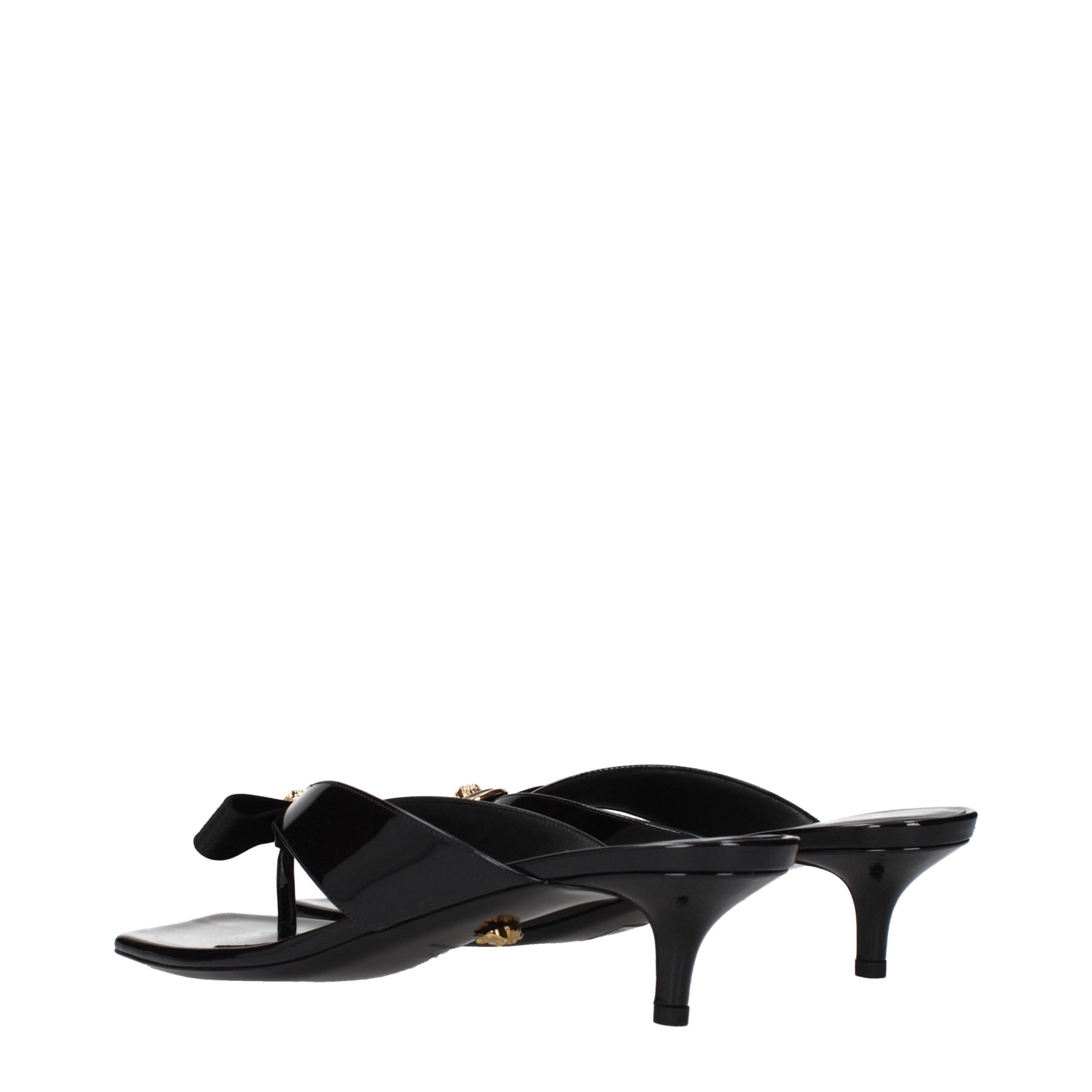 Versace Black Leather Stiletto Heel Sandals | Regal Royce