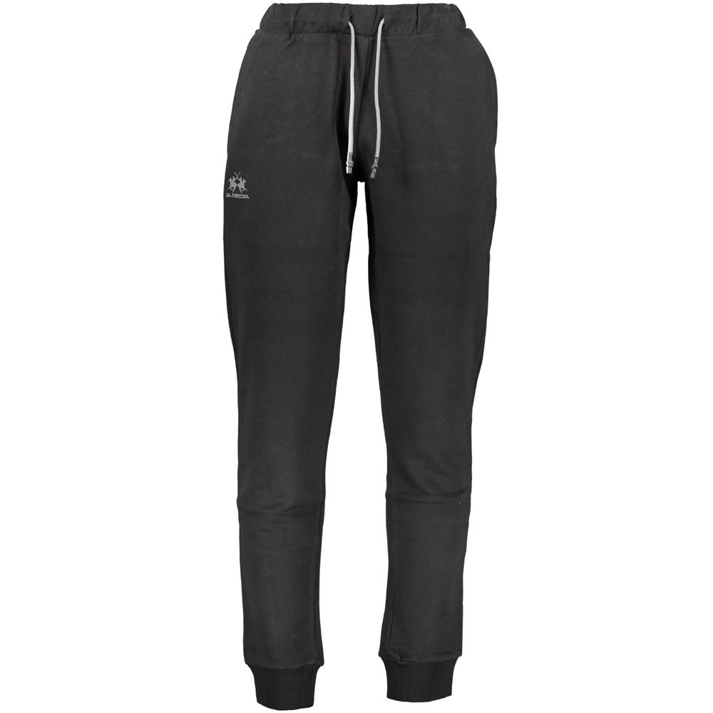 La Martina Black Cotton Men's Sweatpants | Regal Royce