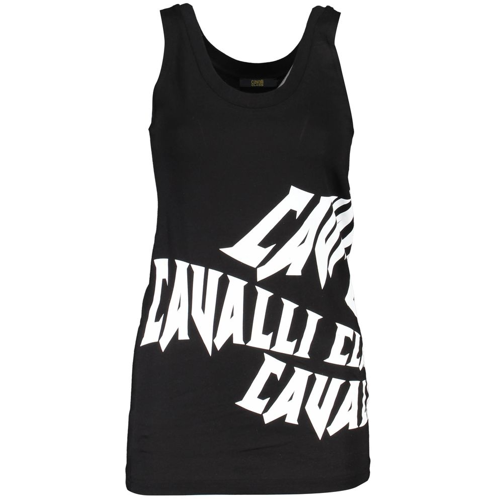Cavalli Class Black Cotton Women Tank Top | Regal Royce