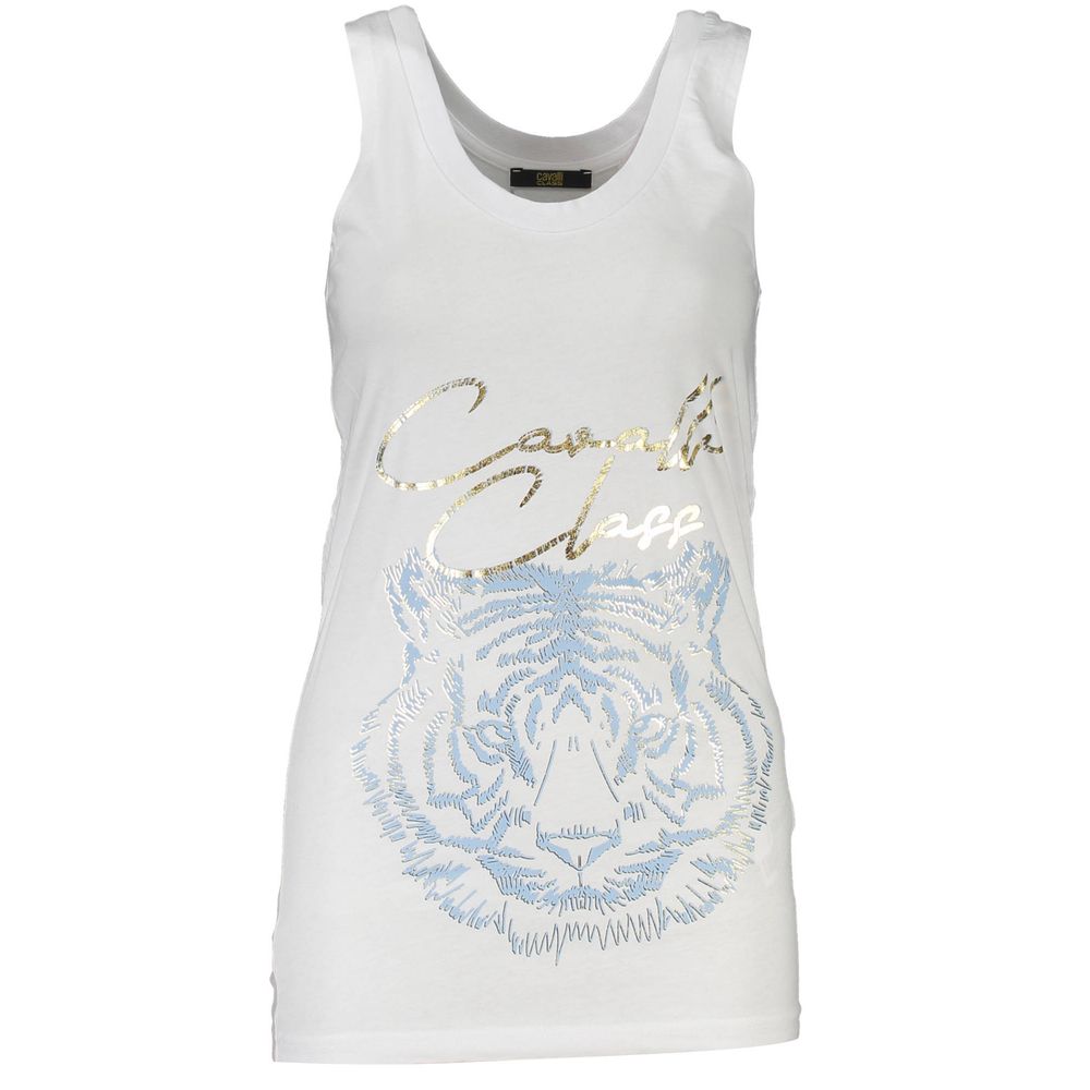 Cavalli Class White Cotton Women Tank Top | Regal Royce