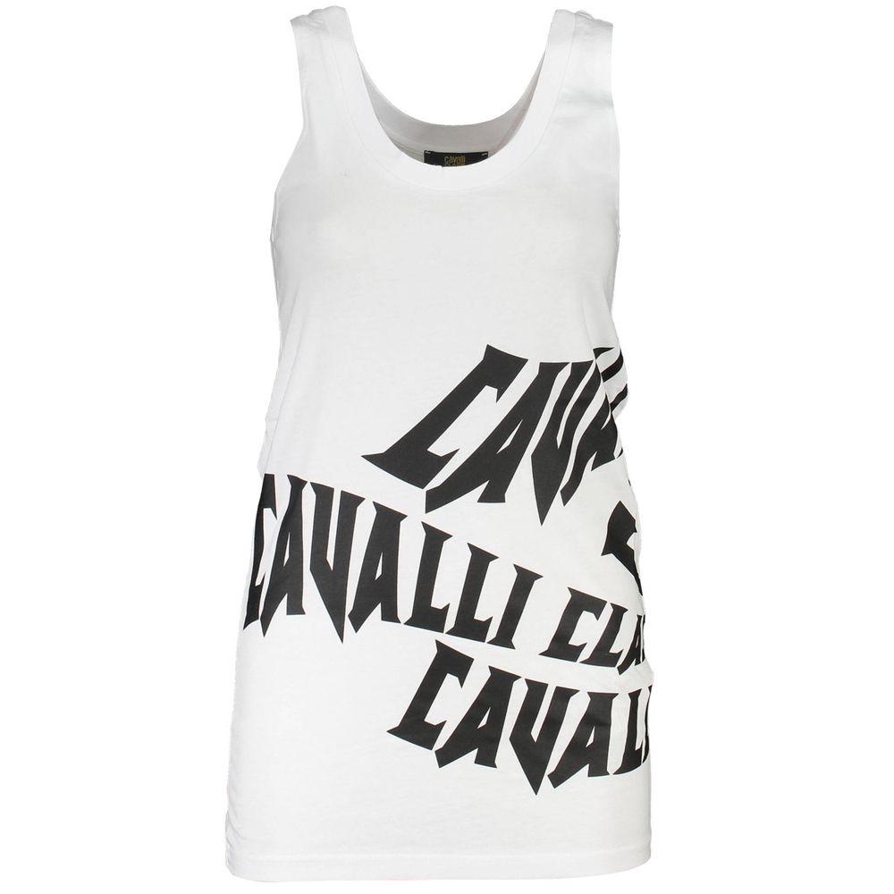 Cavalli Class White Cotton Women Tank Top | Regal Royce