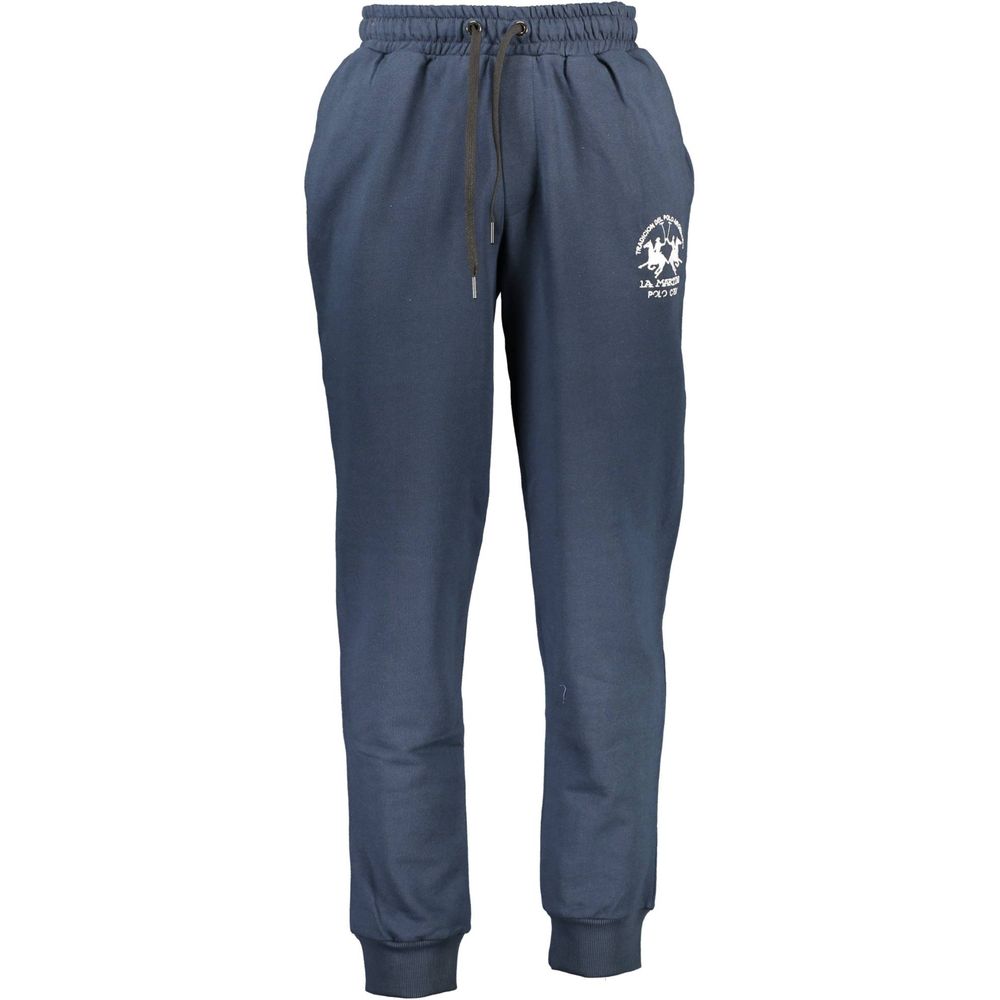 La Martina Blue Cotton Men Sweatpants | Regal Royce