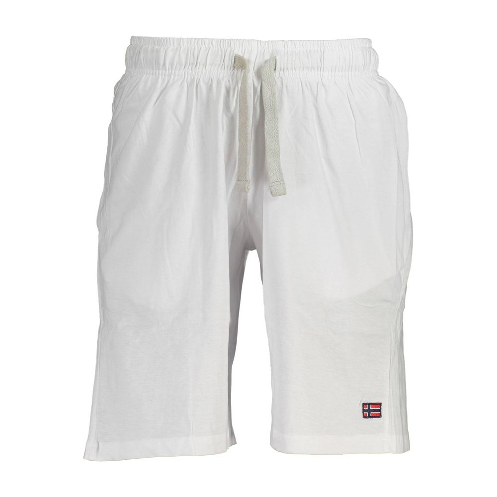 Norway 1963 White Cotton Men's Athletic Shorts | Regal Royce