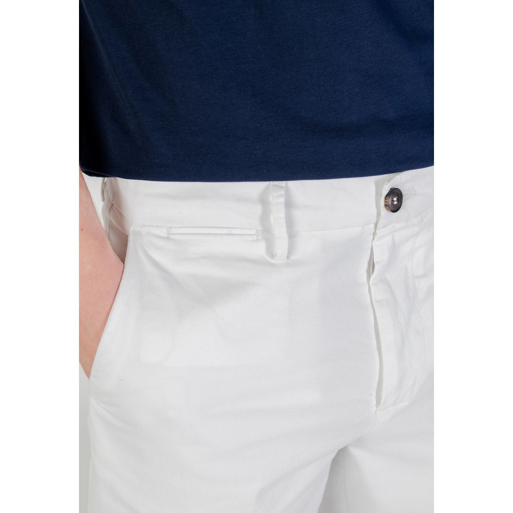 Borghese White Cotton Bermuda Shorts | Regal Royce