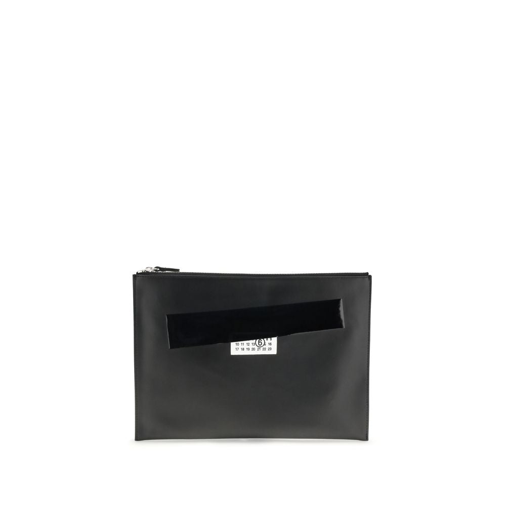 MM6 Black Calf Leather Bos Taurus Clutch Bag | Regal Royce