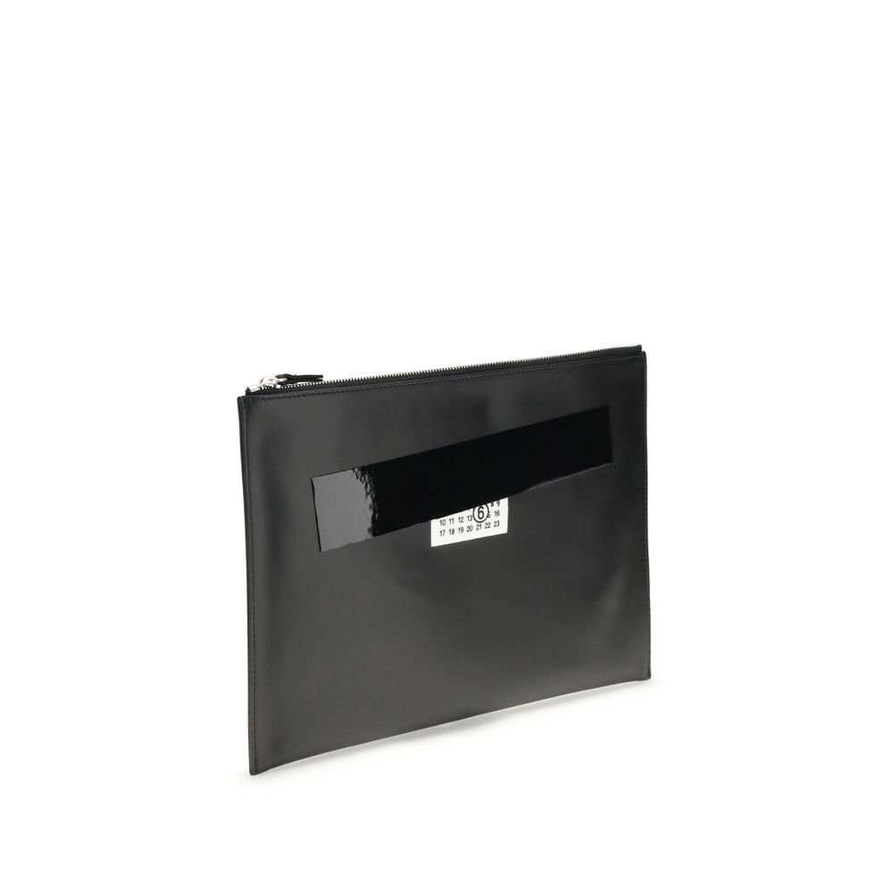 MM6 Black Calf Leather Bos Taurus Clutch Bag | Regal Royce