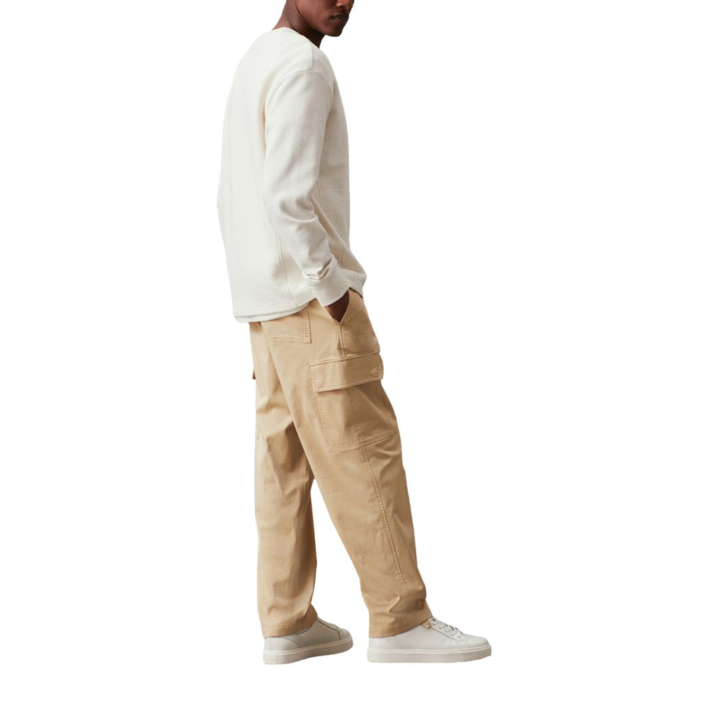 Calvin Klein Jeans Beige Recycled Cotton Casual Pants | Regal Royce