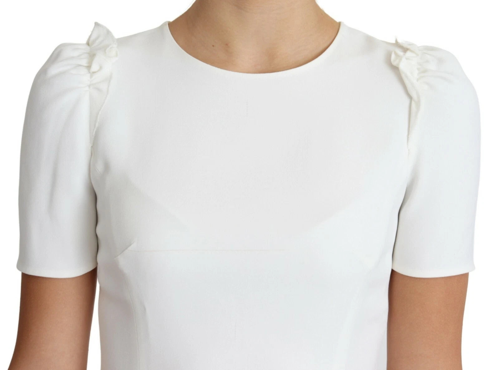 Dolce & Gabbana White Viscose Acetate Short Sleeve Blouse Top | Regal Royce