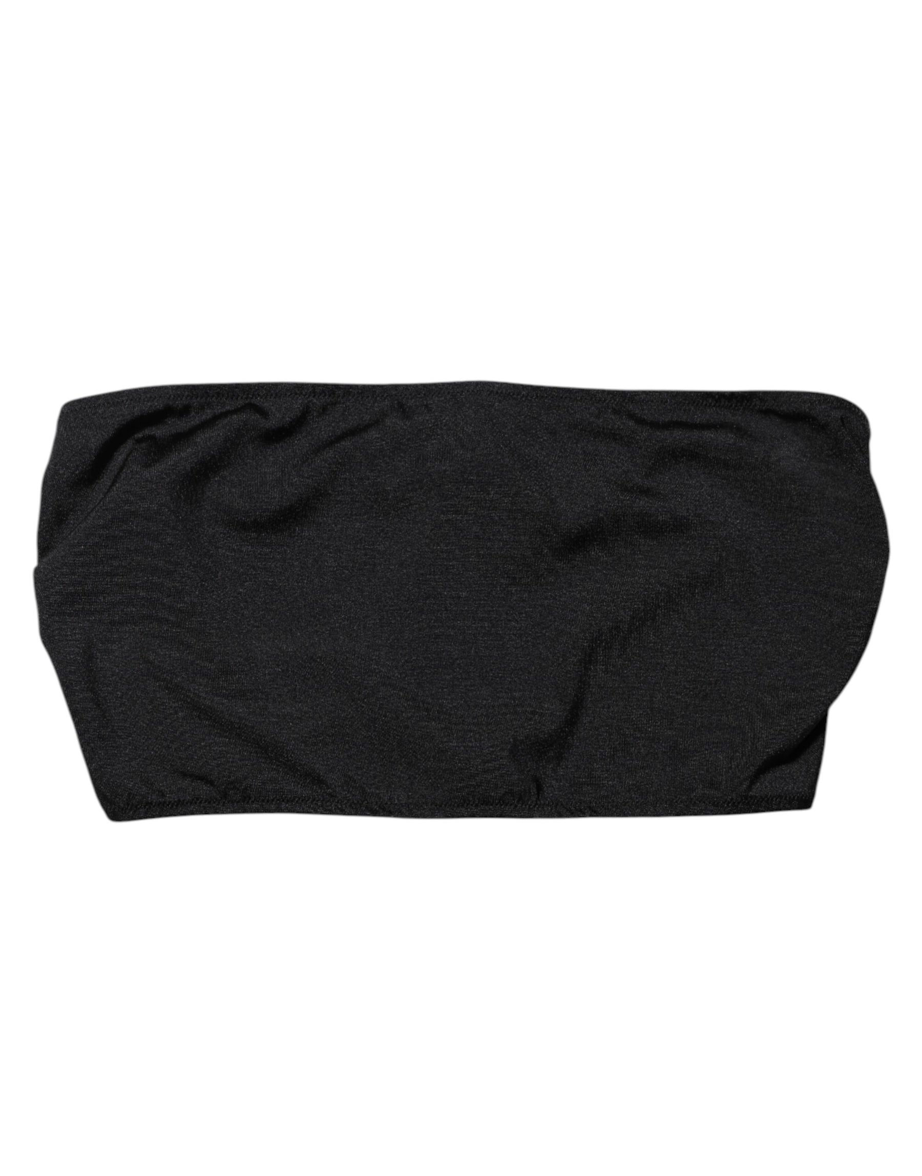 Dolce & Gabbana Black Nylon Blend Bandeau Strapless Tube Top | Regal Royce