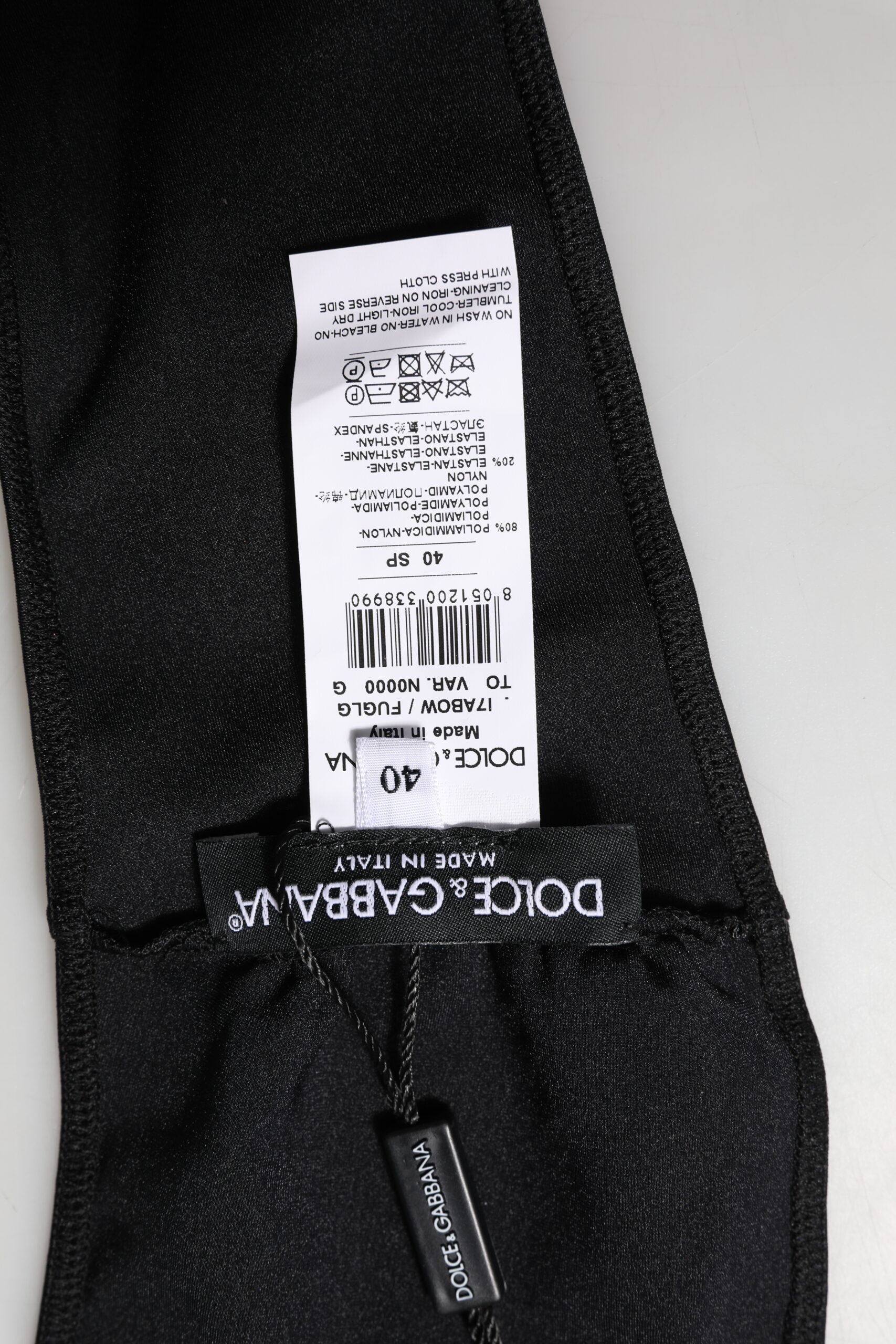 Dolce & Gabbana Black Nylon Blend Bandeau Strapless Tube  Top | Regal Royce