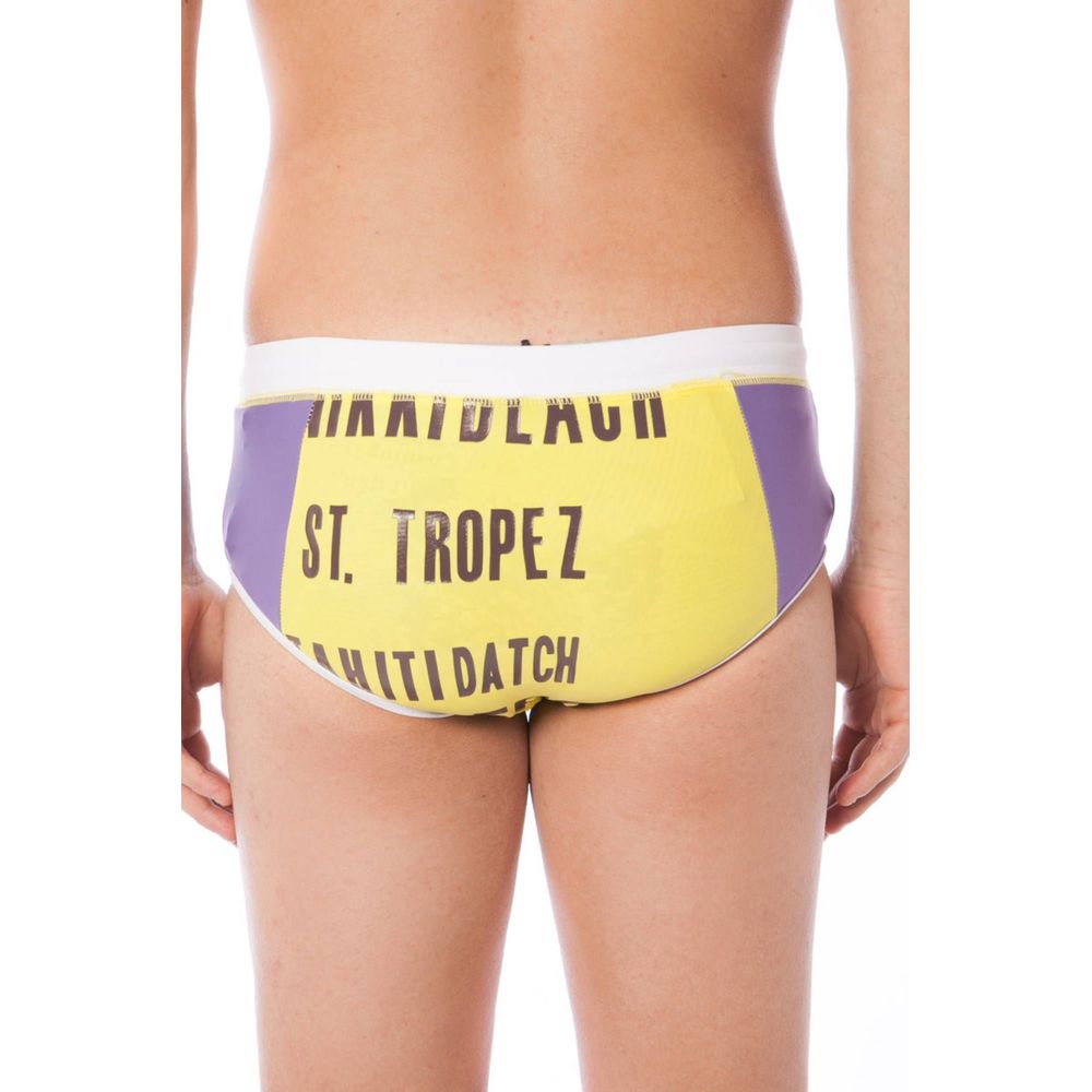 Datch Giallo Poliammide Men Swim Brief | Regal Royce